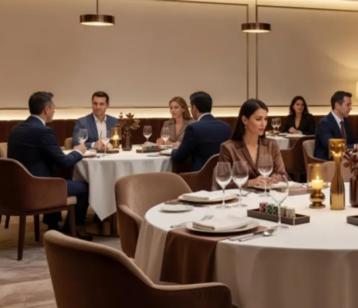 Elegancka restauracja De Hop B.V. przygotowana na wieczór biznesowy