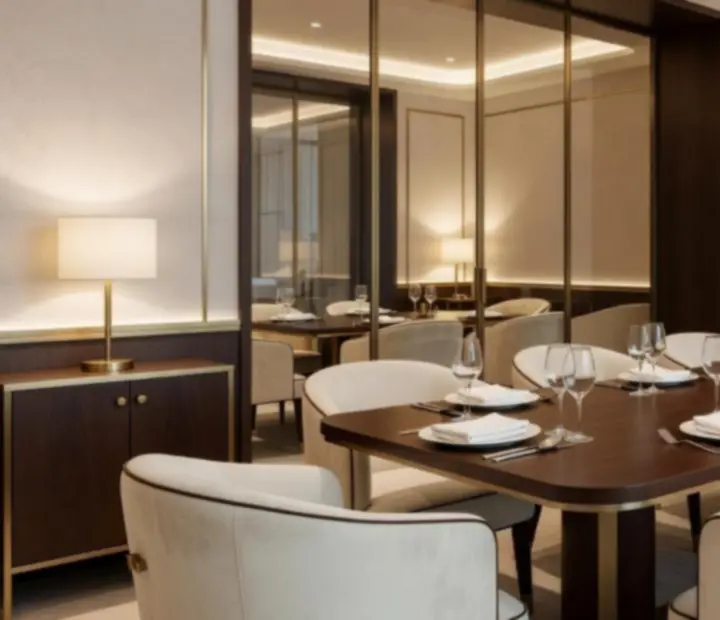 Prywatna sala i strefa lounge w restauracji De Hop B.V. przygotowana na spotkanie biznesowe