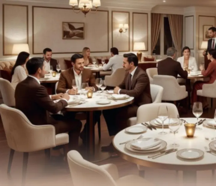 Elegancki wieczór przy stołach w restauracji De Hop B.V.
